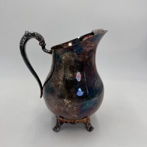 Vintage 1883 FB Rogers Silver Co. Silver Plated Footed Lipped Water Pitcher 3707